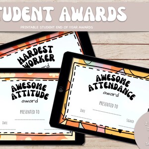 Class Awards Student Awards Printable Awards Instant - Etsy