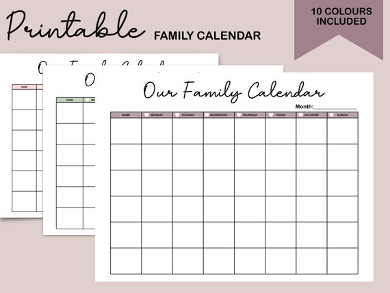 Printable Calendar Family Calendar Printable Family Planner Etsy printable-calendar-family-calendar-printable-family-planner-etsy