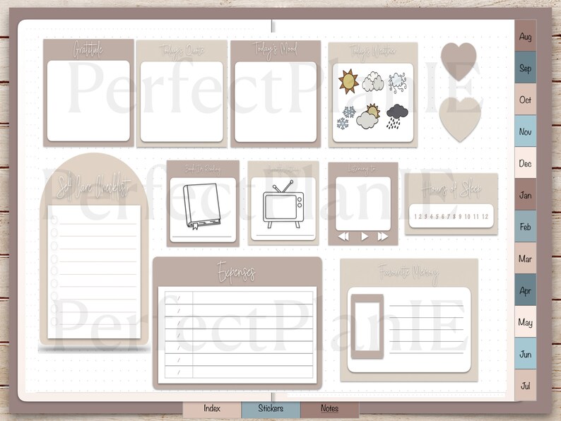 Planner Widgets Digital Stickers, Widget Stickers, Precropped