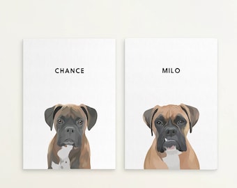 Dog Portrait Custom Art - Personalized Dog Portraits - Pet Portrait Canvas - Custom Dog Sign - Pet Art