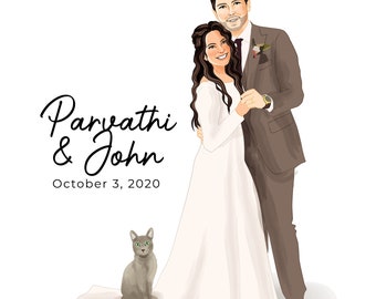 Wedding Canvas Guest Book Alternative - Wedding Illustration - Guestbook Idea - Wedding Sign In Board - Wedding Portrait