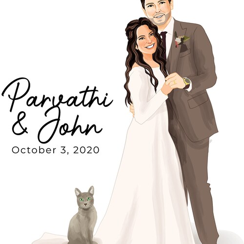 Wedding Canvas Guest Book Alternative - Wedding Illustration - Guestbook Idea - Wedding Sign In Board - Wedding Portrait