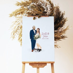 Wedding Guest Book Alternative, Guest Book Alternative, Wedding Guest Book Portrait, Guest Book Alternative Portrait, Wedding Illustration