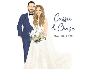 Wedding Canvas Guest Book Alternative - Wedding Illustration - Guestbook Idea - Wedding Sign In Board - Wedding Portrait - Summer Wedding