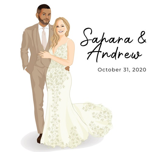 Wedding Guest Book Alternative - Canvas Guest Book - Illustration Cartoon Portrait - Pet Dogs - Guestbook Idea - Wedding Sign In Board