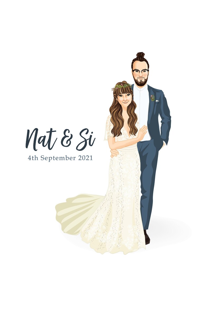 Wedding Canvas Guest Book Alternative  Wedding Illustration  image 9
