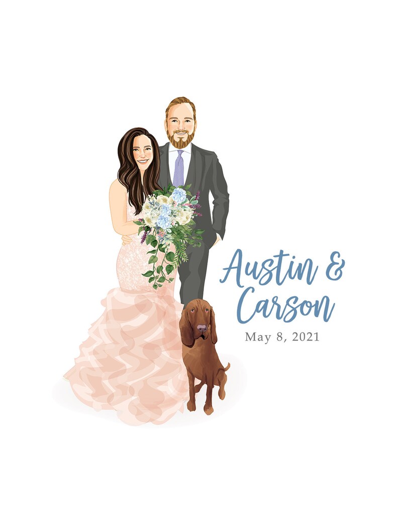 Wedding Canvas Guest Book Alternative  Wedding Illustration  image 4