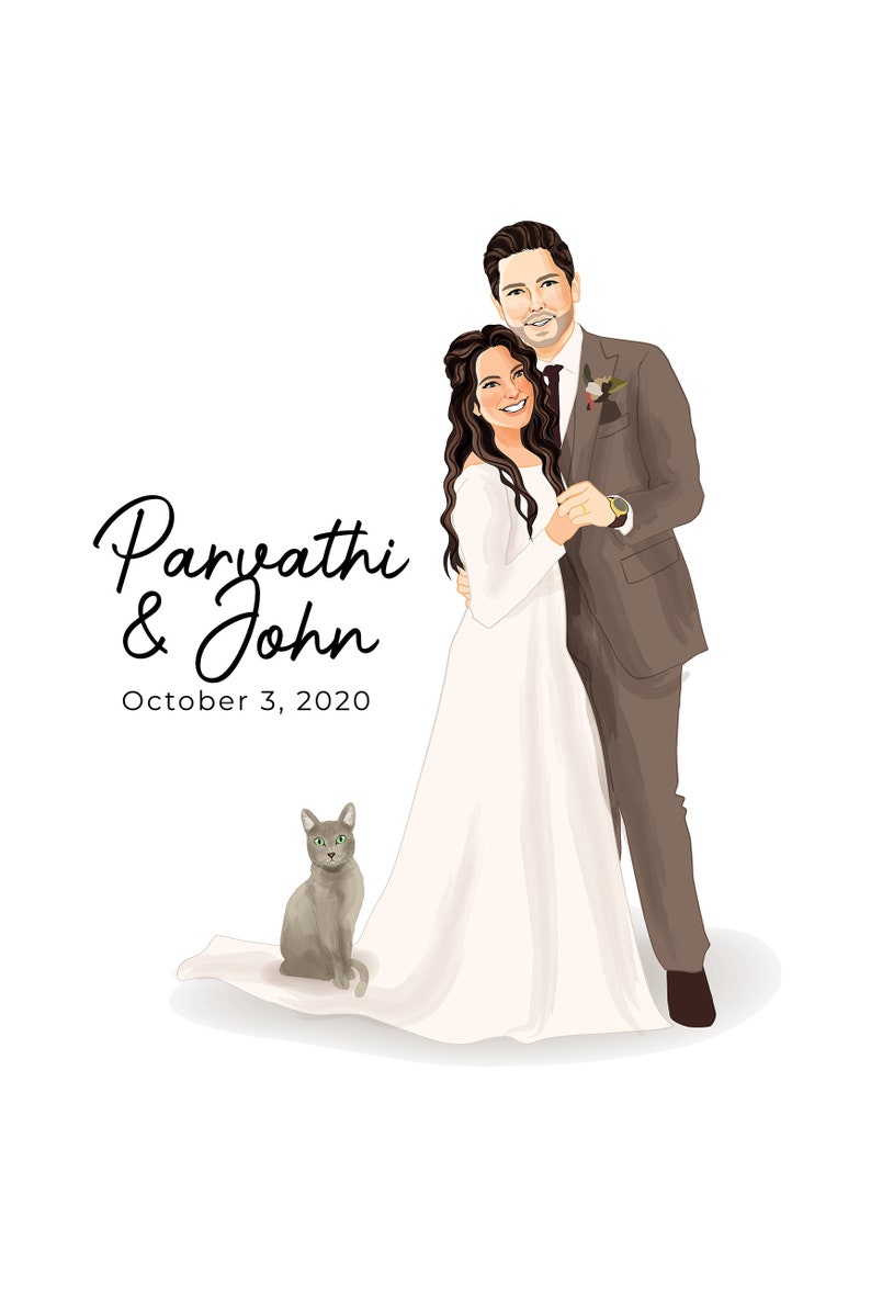 Wedding Canvas Guest Book Alternative  Wedding Illustration  image 1