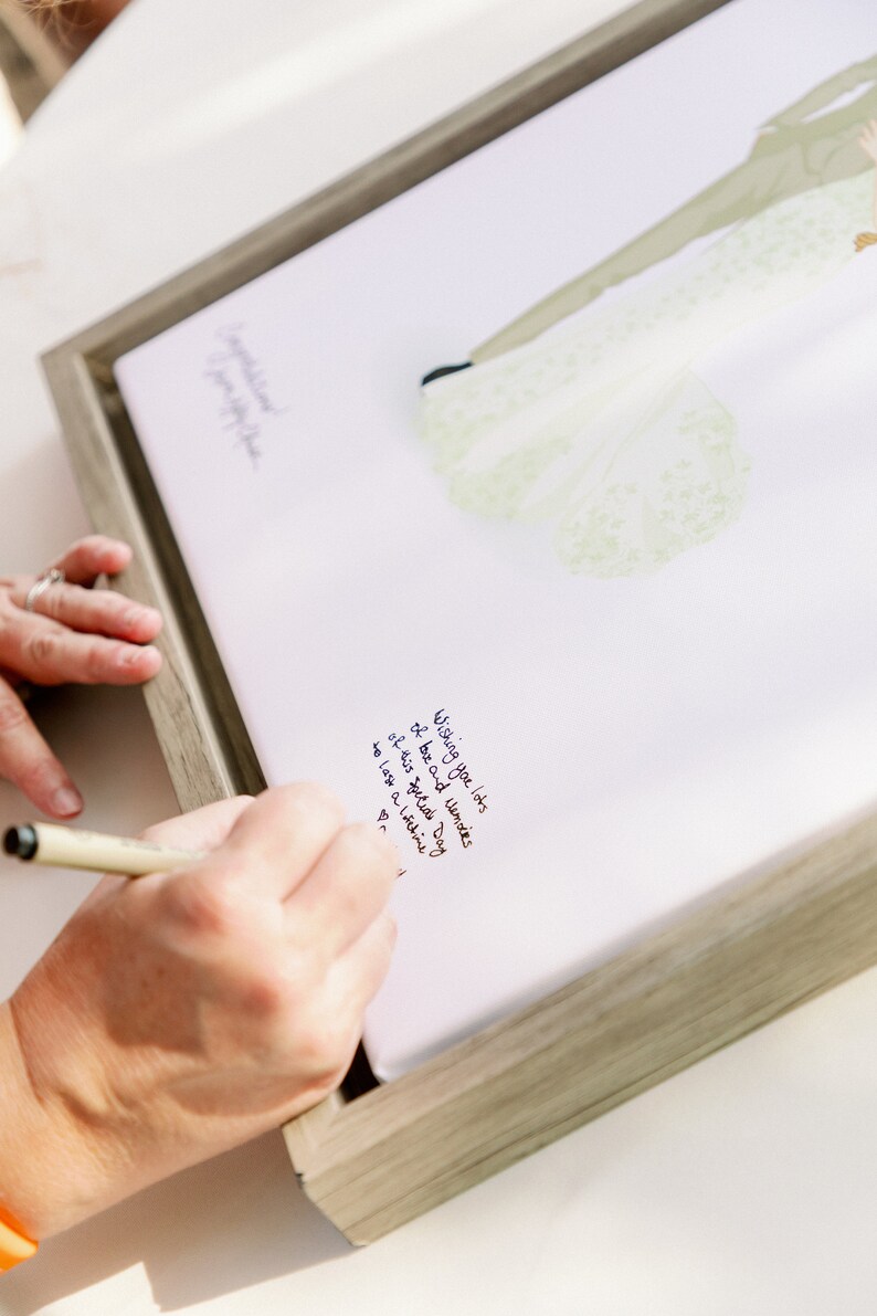 Wedding Canvas Guest Book Alternative  Wedding Illustration  image 2