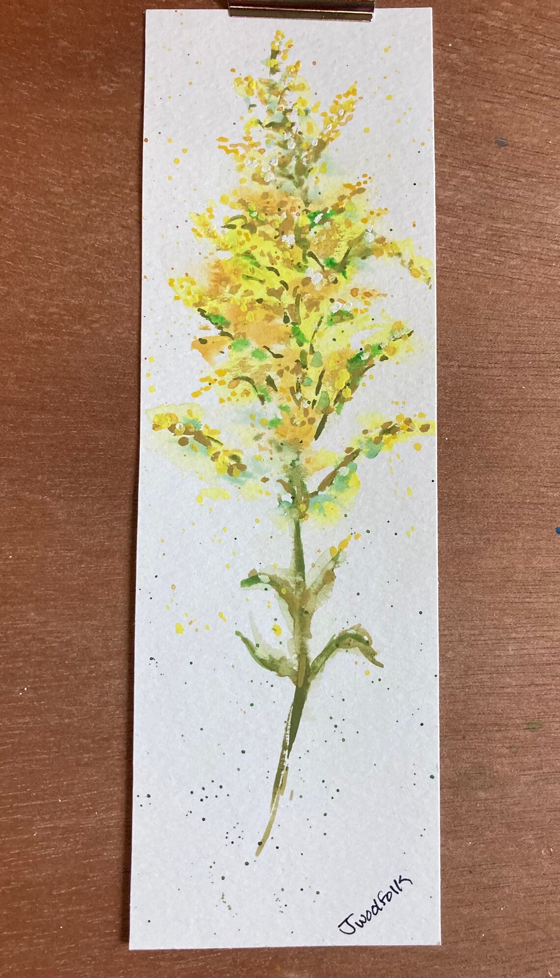 Goldenrod Watercolor Bookmark Wildflowers Hand Painted Etsy