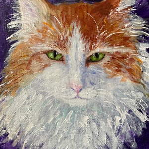 Ginger Cat Painting, Original Disappointed Cat Art, 8x10 Canvas, Living Room Decor, Great Gift for Cat Friends and Cat Moms