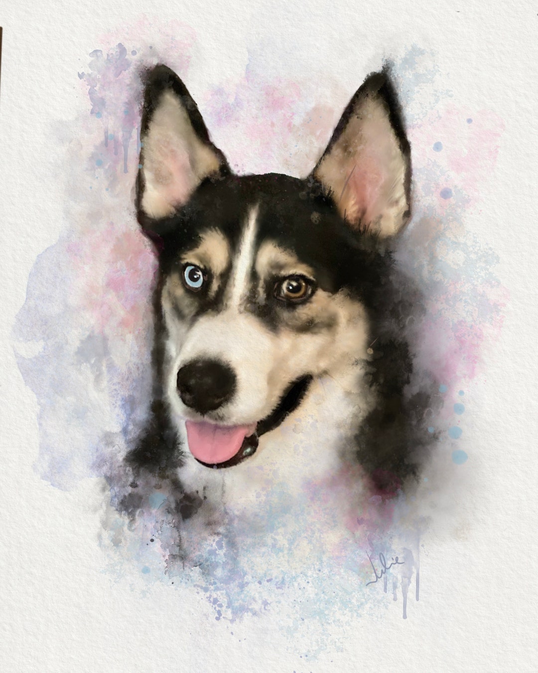 Custom Dog Portrait, Digital Printable Download Made to Order, Personalized Pet Portraits ...