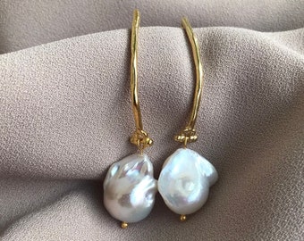 Large Fireball Baroque Pearl Earrings