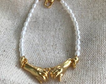 Natural Pearl Hands Bracelet, Freshwater Pearl Handmade Bangles,Meaningful Gift,Christmas Gift, Special Gifts, Mother Day Gift,Gift for Her