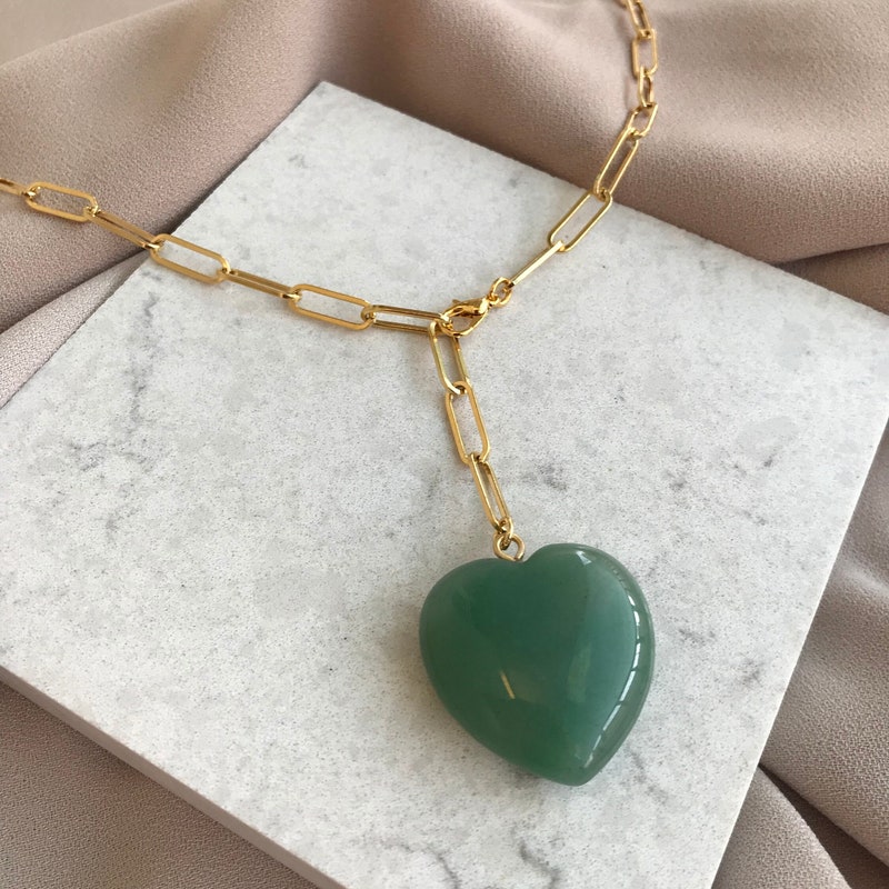 Jade green Stone necklace ***