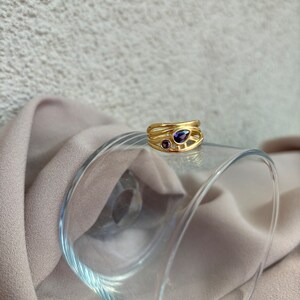 Verstellbarer Eleganter Designer Ring mit Zwei Zirkon Steinen Bild 4