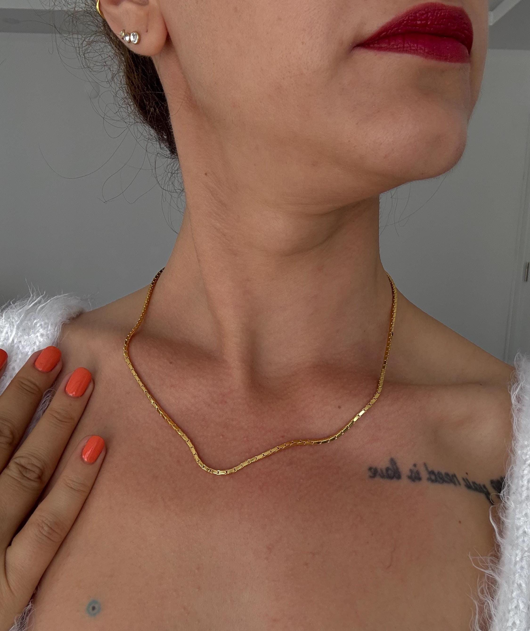 Thick Simple Chain Gold Basic Necklace - Etsy