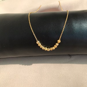 Gold Dorica Beaded Necklace: 22k Gold Plated Brass