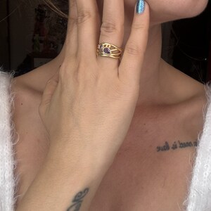 Verstellbarer Eleganter Designer Ring mit Zwei Zirkon Steinen Bild 5