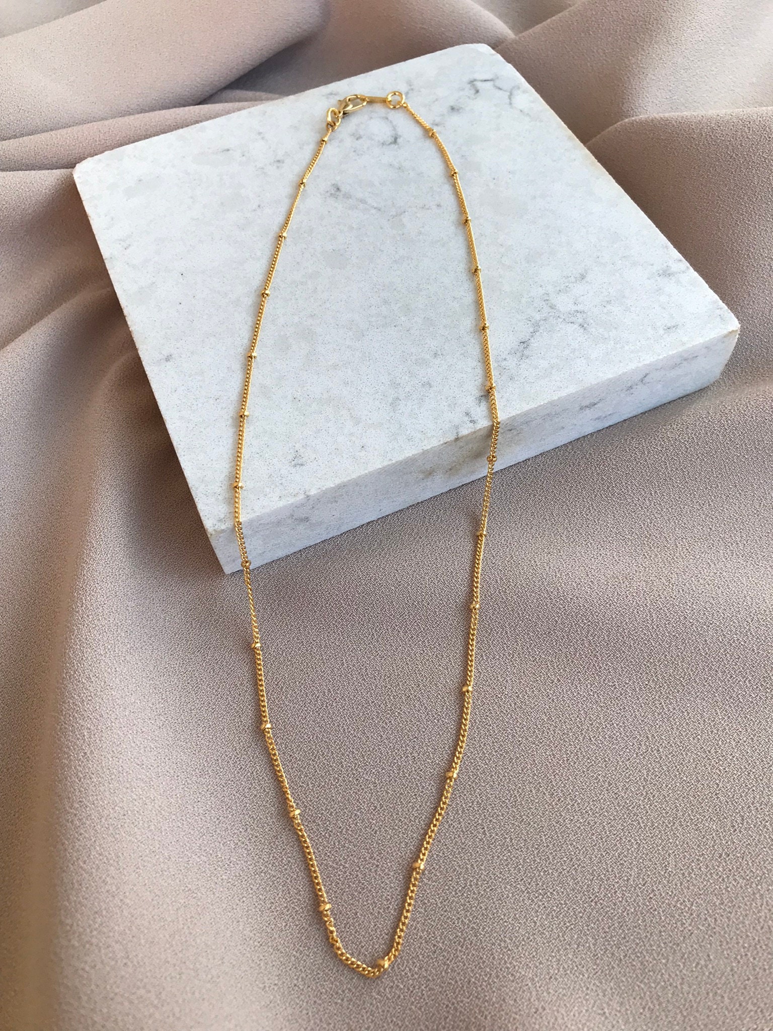 Spaced Ball Design Basic Gold Chain Necklace - Etsy
