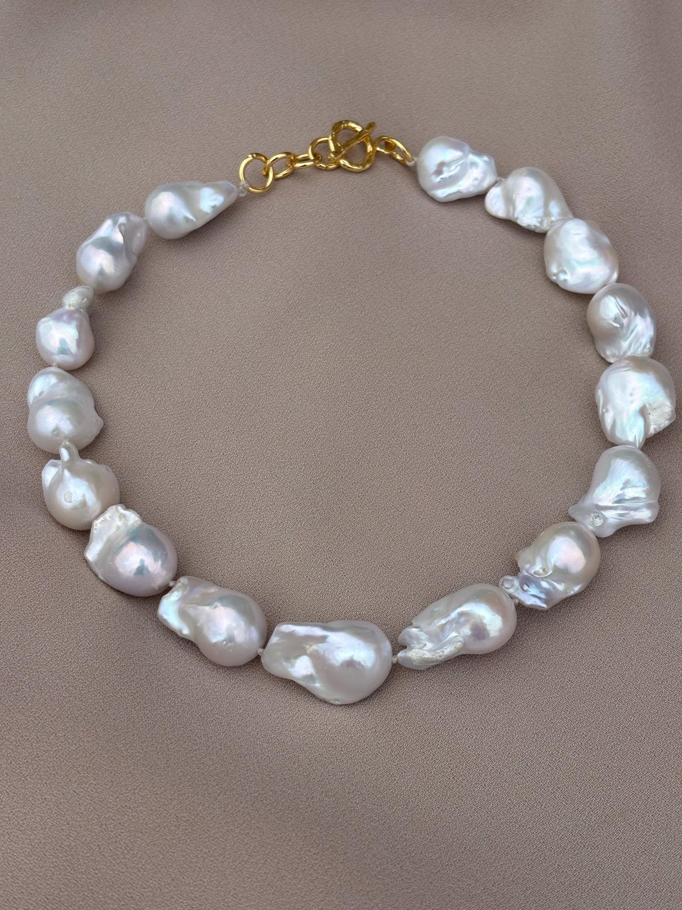 Timeless Large White Baroque Pearl Necklace - Etsy 日本