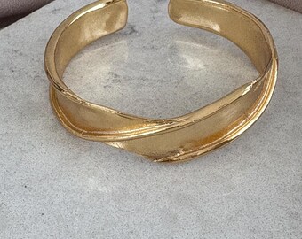 Bracciale Aperto A Filo Multiplo Oro – Largo, Regolabile, Stile Boho/Vintage, In Lega Di Qualità