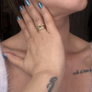 Verstellbarer Eleganter Designer Ring mit Zwei Zirkon Steinen Bild 9