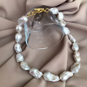 NEW Large Baroque Pearl Necklace, White Baroque Necklace, Timeless Necklace, Real Baroque Pearl Necklace, Wedding Jewelry, Bridal Necklace image 7