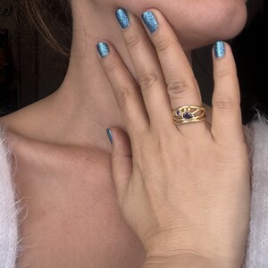 Verstellbarer Eleganter Designer Ring mit Zwei Zirkon Steinen Bild 7