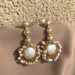 NEW Special Design Bridal Earrings, Natural Baroque Pearl Earrings ...