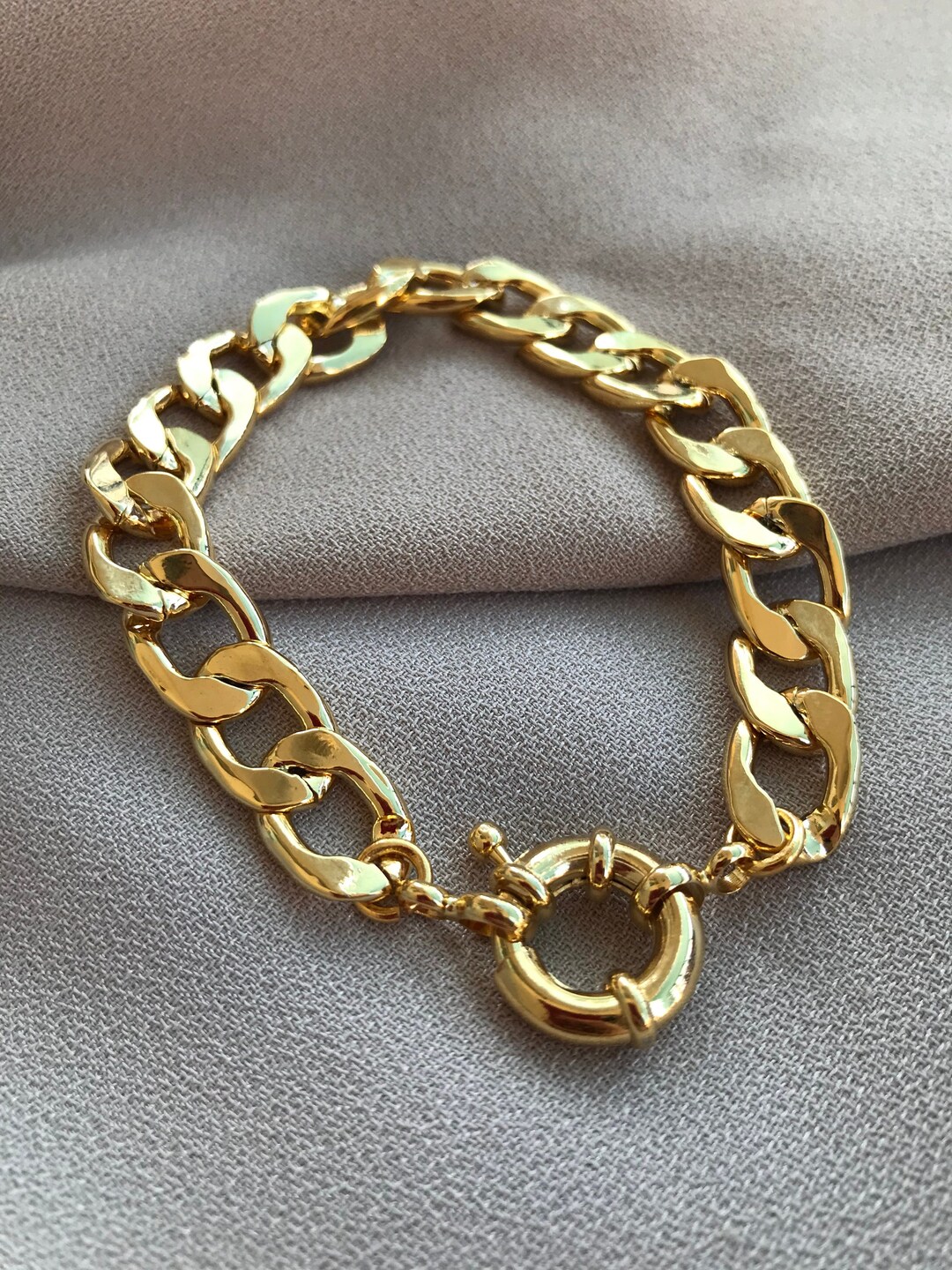 Retro Gold Rudder Vintage Thick Gold Chain Rudder Closure Bracelet - Etsy Canada