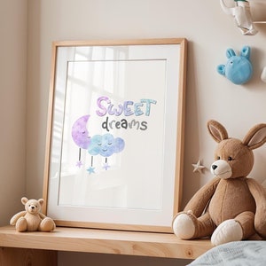 Sweet Dreams Printable - Baby Sweet Dreams - Sweet Dreams Print - Sweet Dreams Sign - Nursery Wall Decor - Nursery Lettering