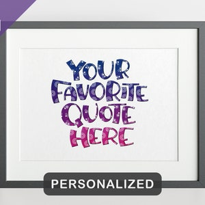 Lámina Frase Personalizada Lettering - Frase Personalizada para imprimir - Cartel Frase Personalizada - Lámina Personalizada