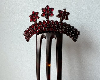 Antique garnet flower hair comb | garnet hair pin | antique hair comb | flower hair pin | Antique hair pin | Mother’s Day gift