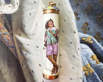Antique 18K Gold Enameled Miniature Portrait Pendant - Victorian Jewelry