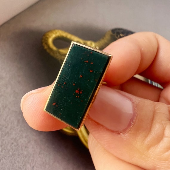 Antique 9K gold bloodstone fox fob pendant, Victo… - image 6