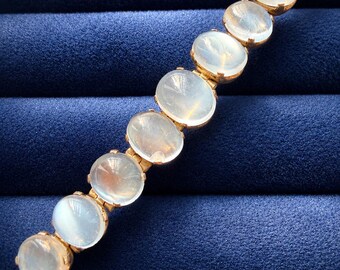 Vintage Silver Moonstone cabochon Bracelet