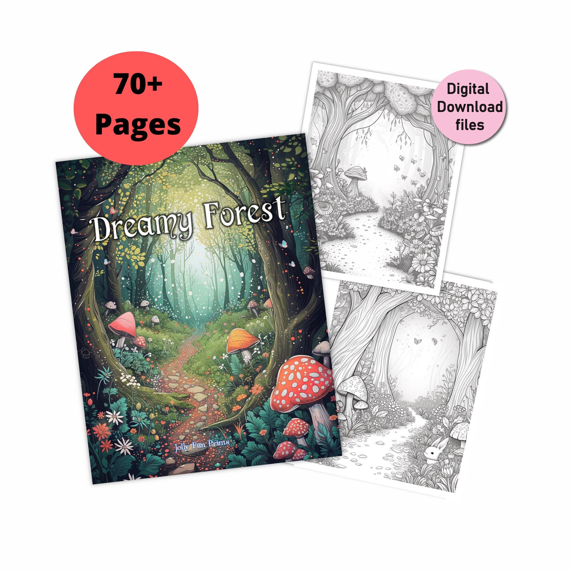 70 Dreamy Forest Coloring Pages instant Download Pdf Digital File ...