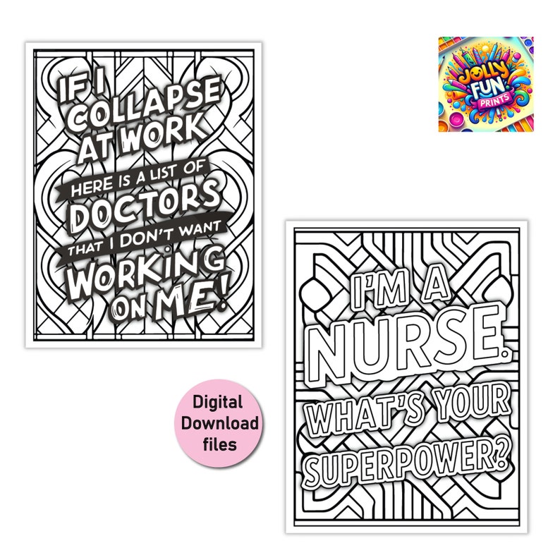Funny Nurse Quotes Coloring Pages: 30 Printable Designs (PDF Digital ...