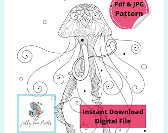 Paper Quilling Art Pattern for uppercase and lowercase of Letter j  (Digital template)