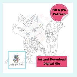 Paper Quilling Art Pattern for a Fox (Digital template)