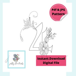 Paper Quilling Art Pattern for the number Four (4) (Digital template)