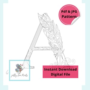 Paper Quilling Art Pattern for uppercase and lowercase of Letter A  (Digital template)
