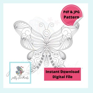 Paper Quilling Art Pattern for Butterfly (Digital template)