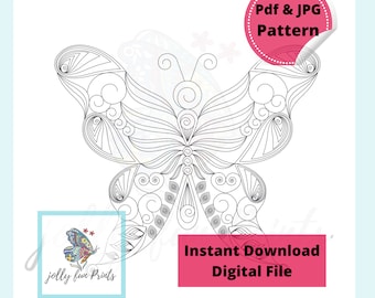 Paper Quilling Art Pattern for Butterfly (Digital template)