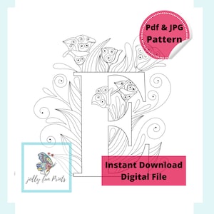 Paper Quilling Art Pattern for uppercase and lowercase of Letter E  (Digital template)