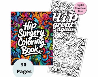 Libro para colorear sobre cirugía de cadera: Citas divertidas para aliviar el estrés (Descarga digital)