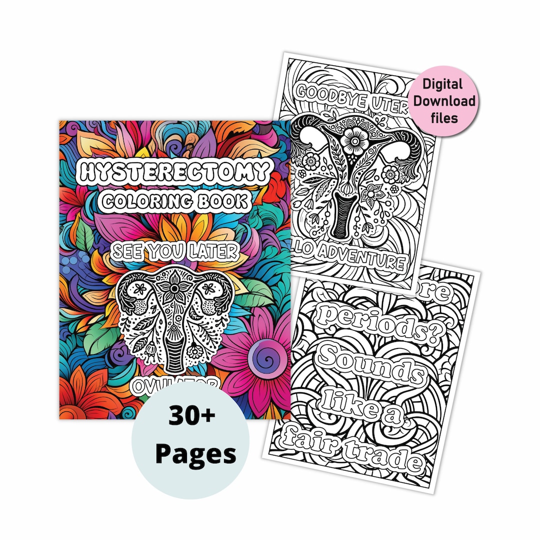 Hysterectomy Coloring Pages With Funny Quotes (instant Download Pdf ...