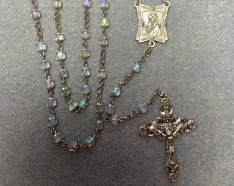 Clear Cathedral Bead Rosary