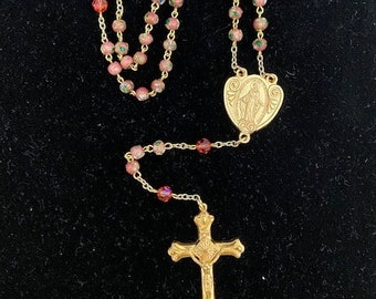 Pink Cloisonné Rosary